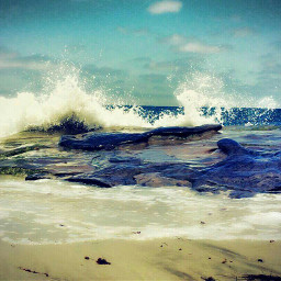 ocean beach waves blue sand